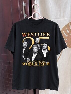 Two Sided Westlife 25th Anniversary World Tour 2026 Black Tee